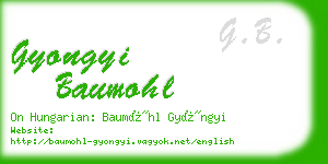 gyongyi baumohl business card